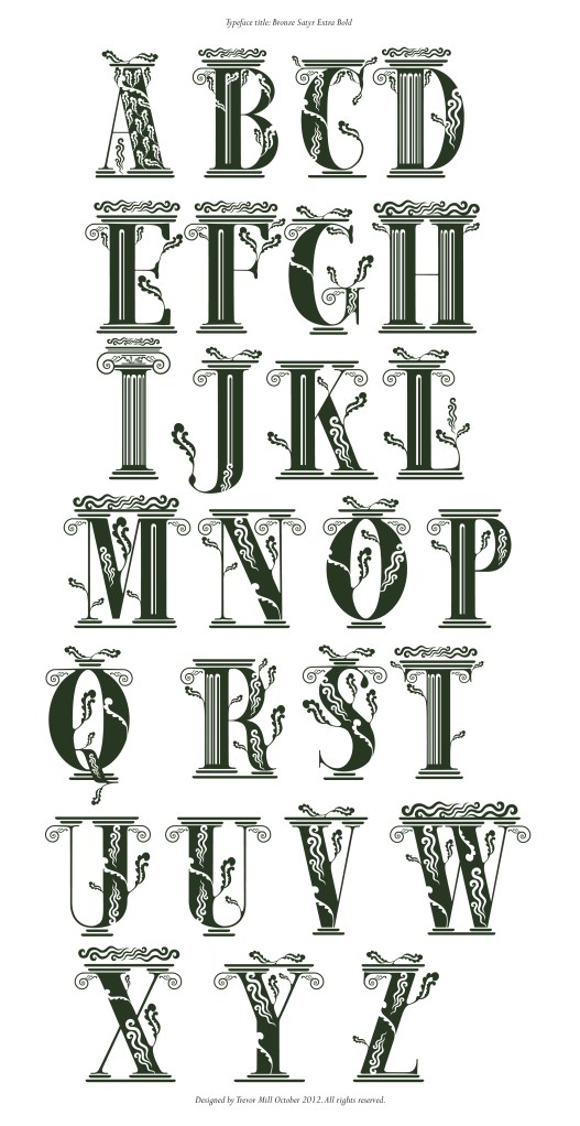 Bronze Satyr typeface x2